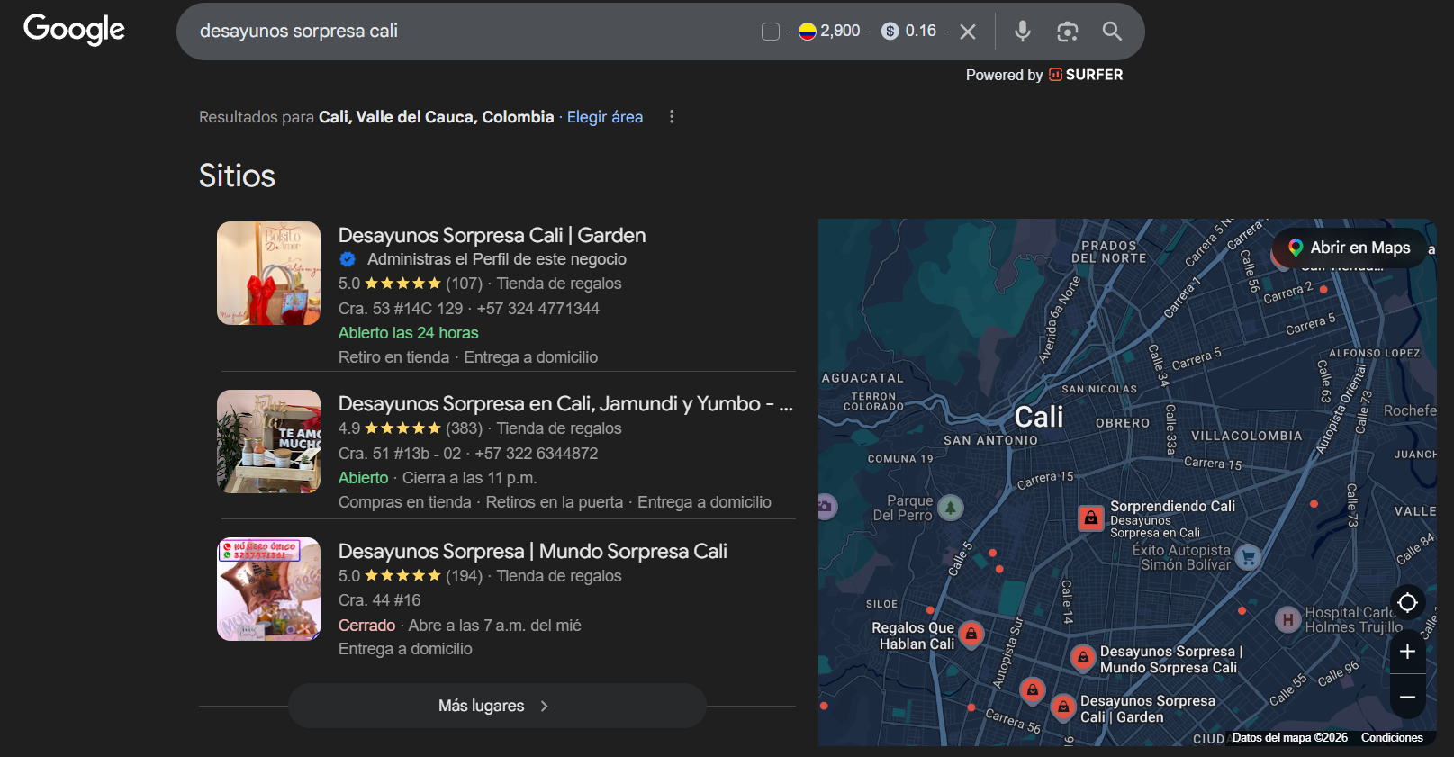 Desayunos Cali primer lugar