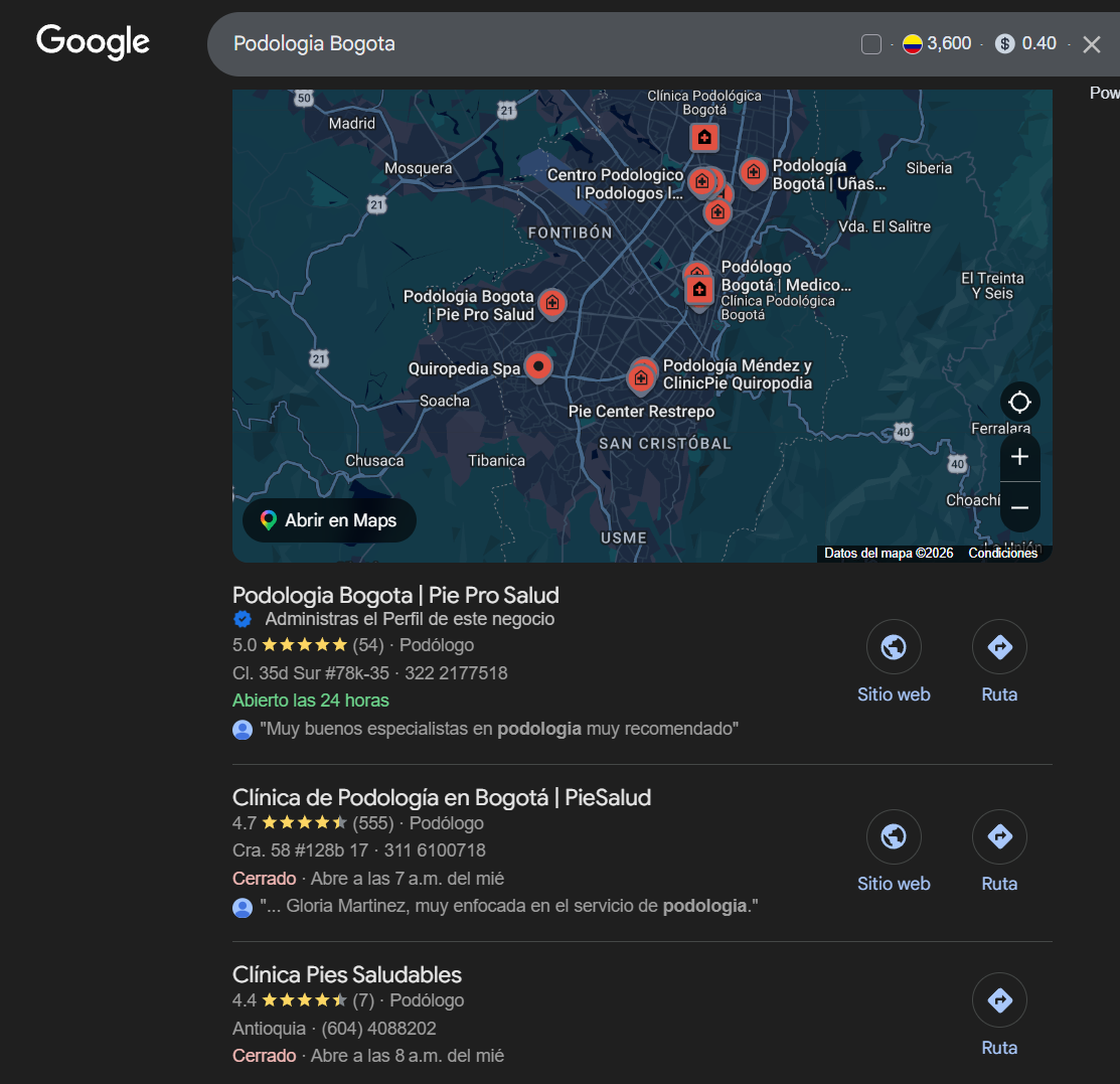 Podología Bogotá primer lugar